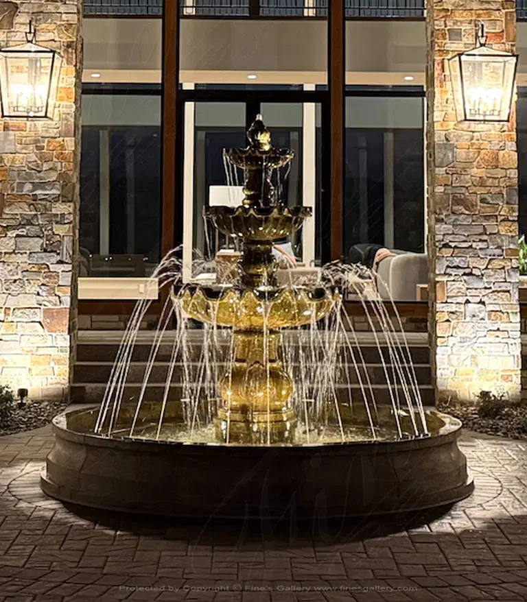 Three tiered granite fountain in the Northern U.S
